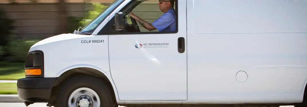 KIC Refrigeration service vehicle serving Garland area